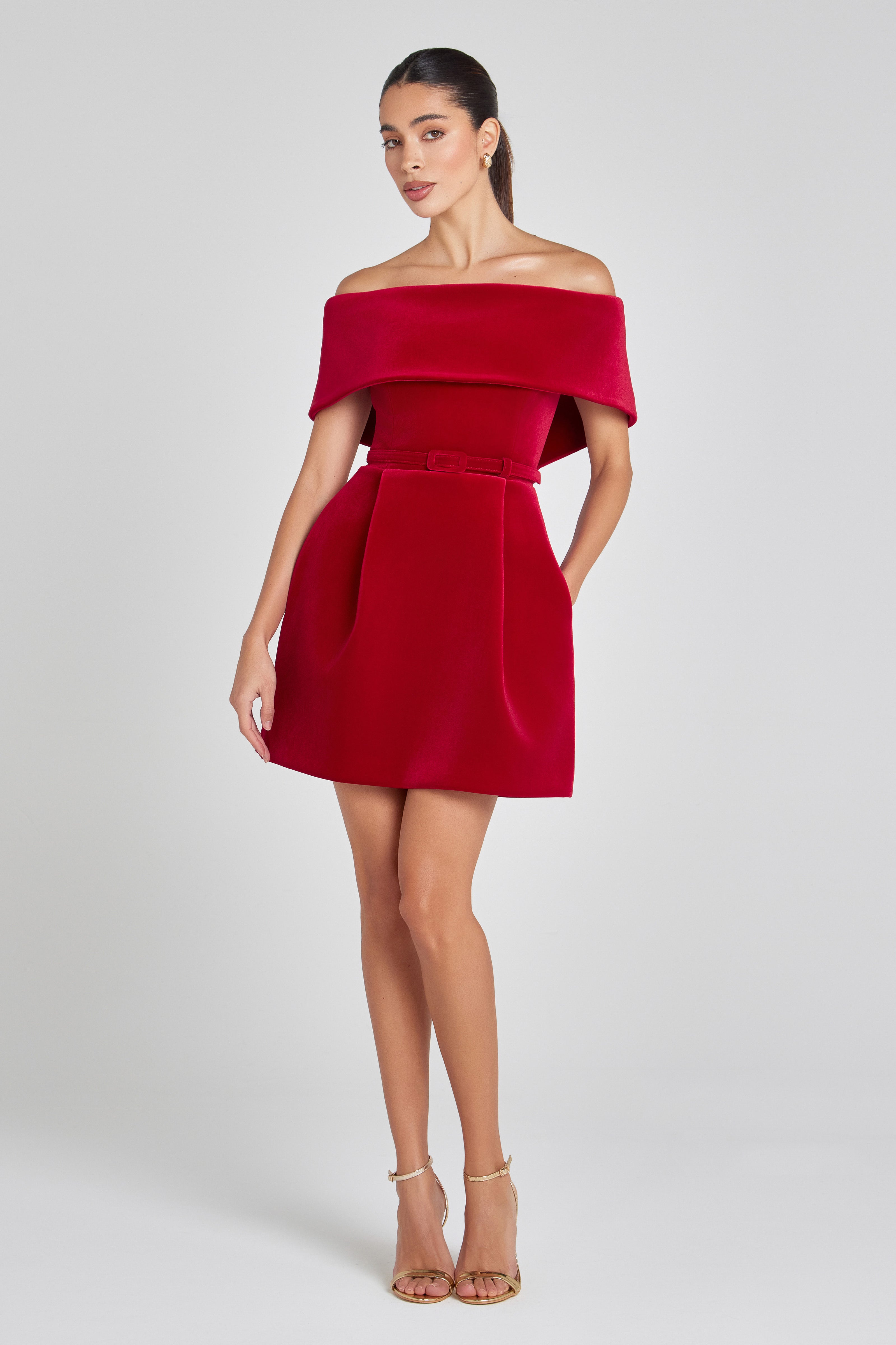 Carmen Red Cocktail Dress for Evening Wear