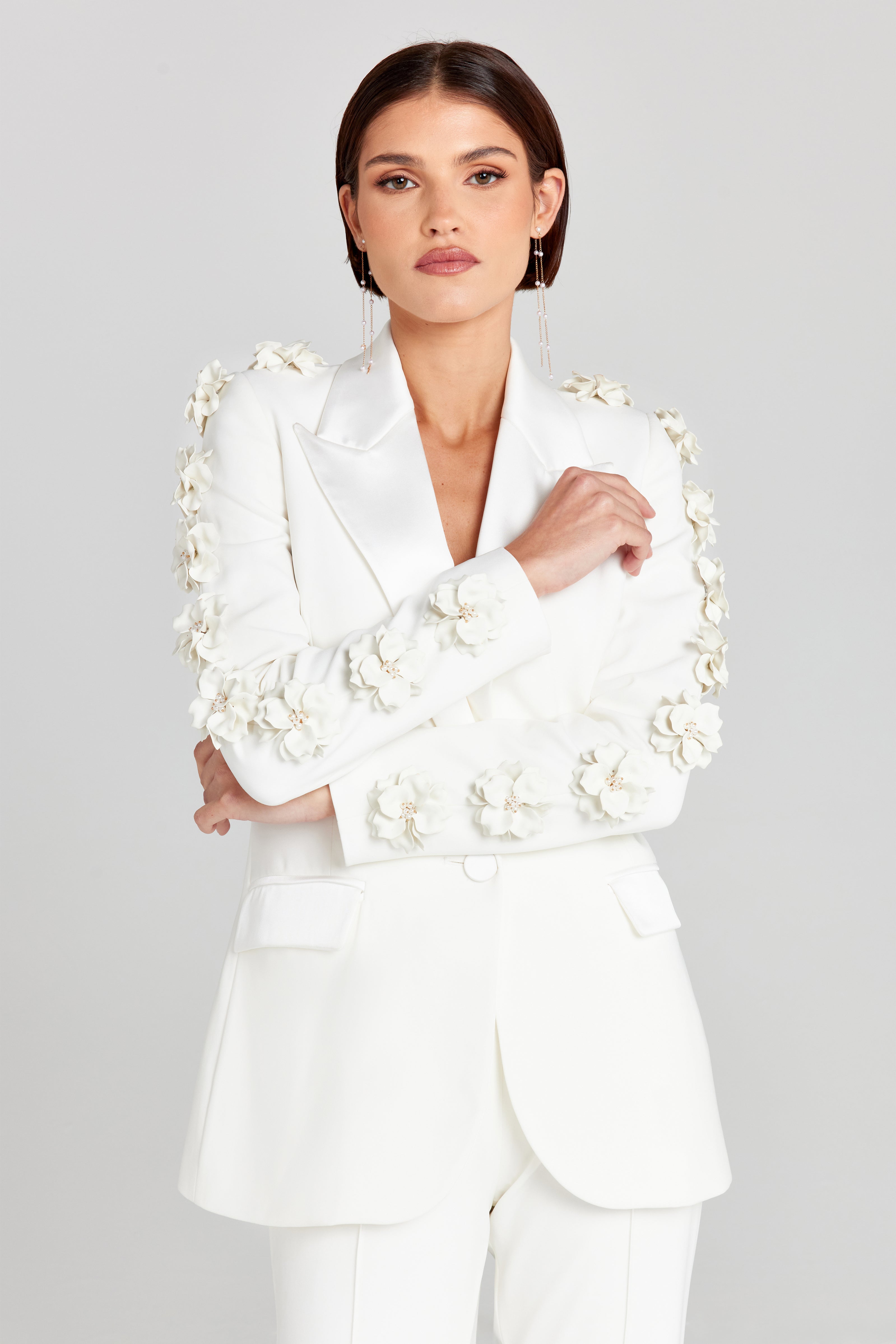 White Leonie Blazer for Women - Stylish Formal Wear