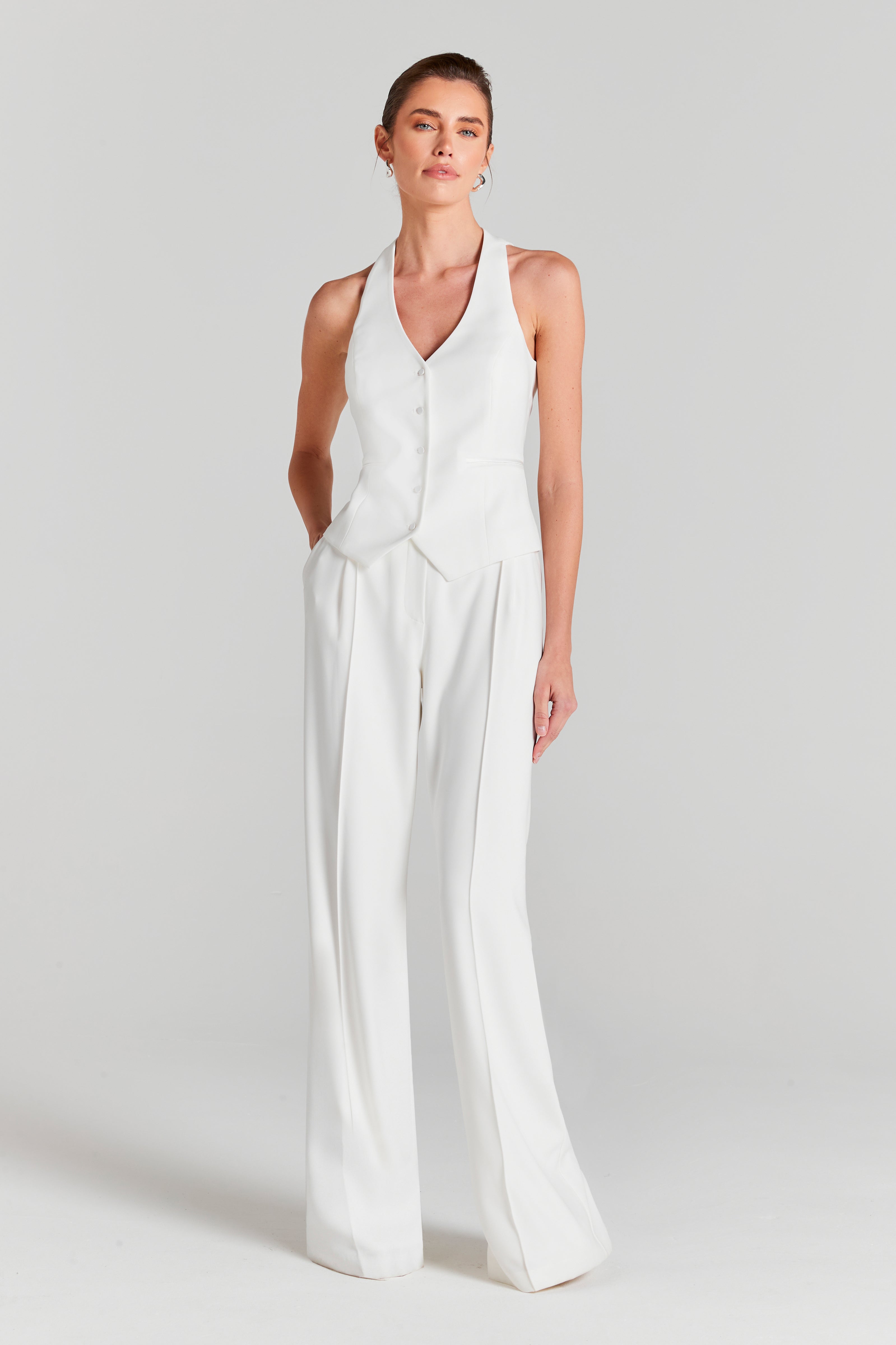 Leni White Waistcoat for Women