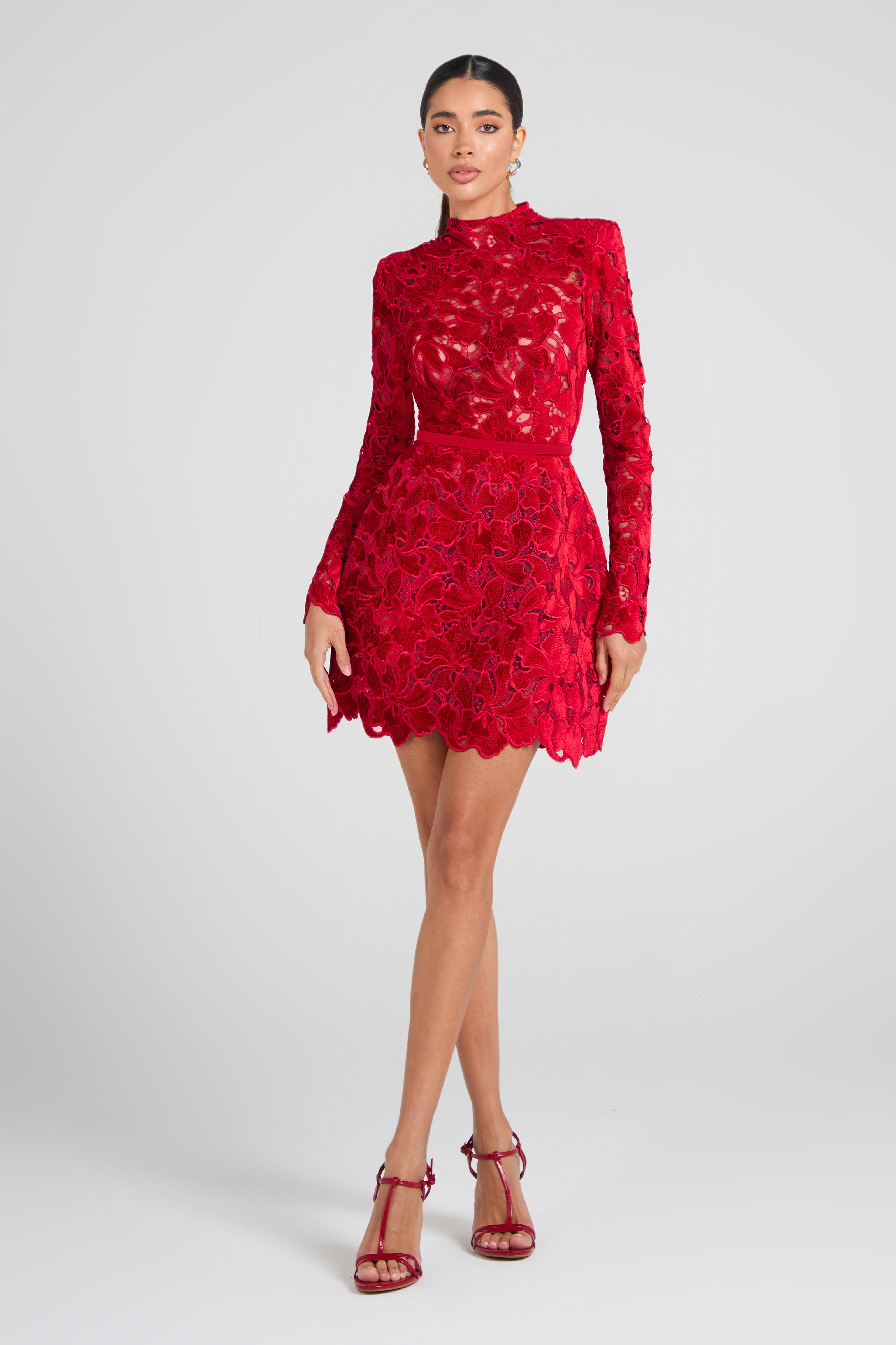Lydia Red Cocktail Dress for Evening Wear