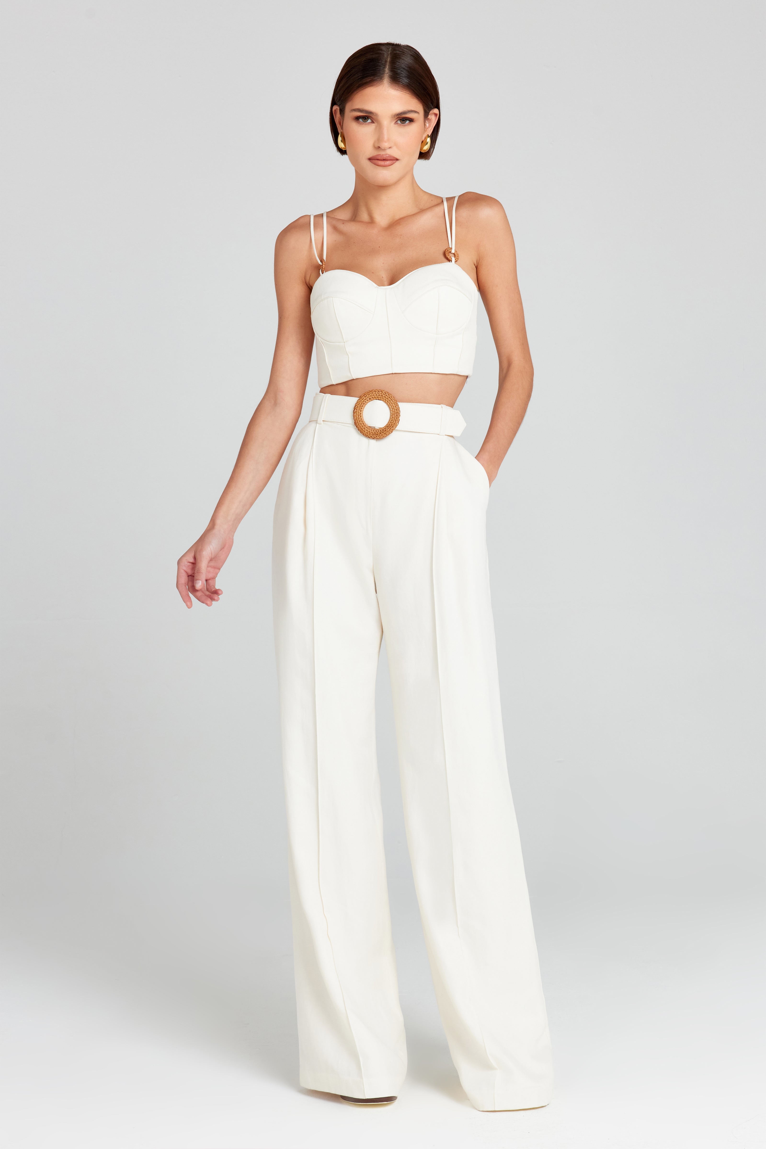 White Gabi Corset Top for Women