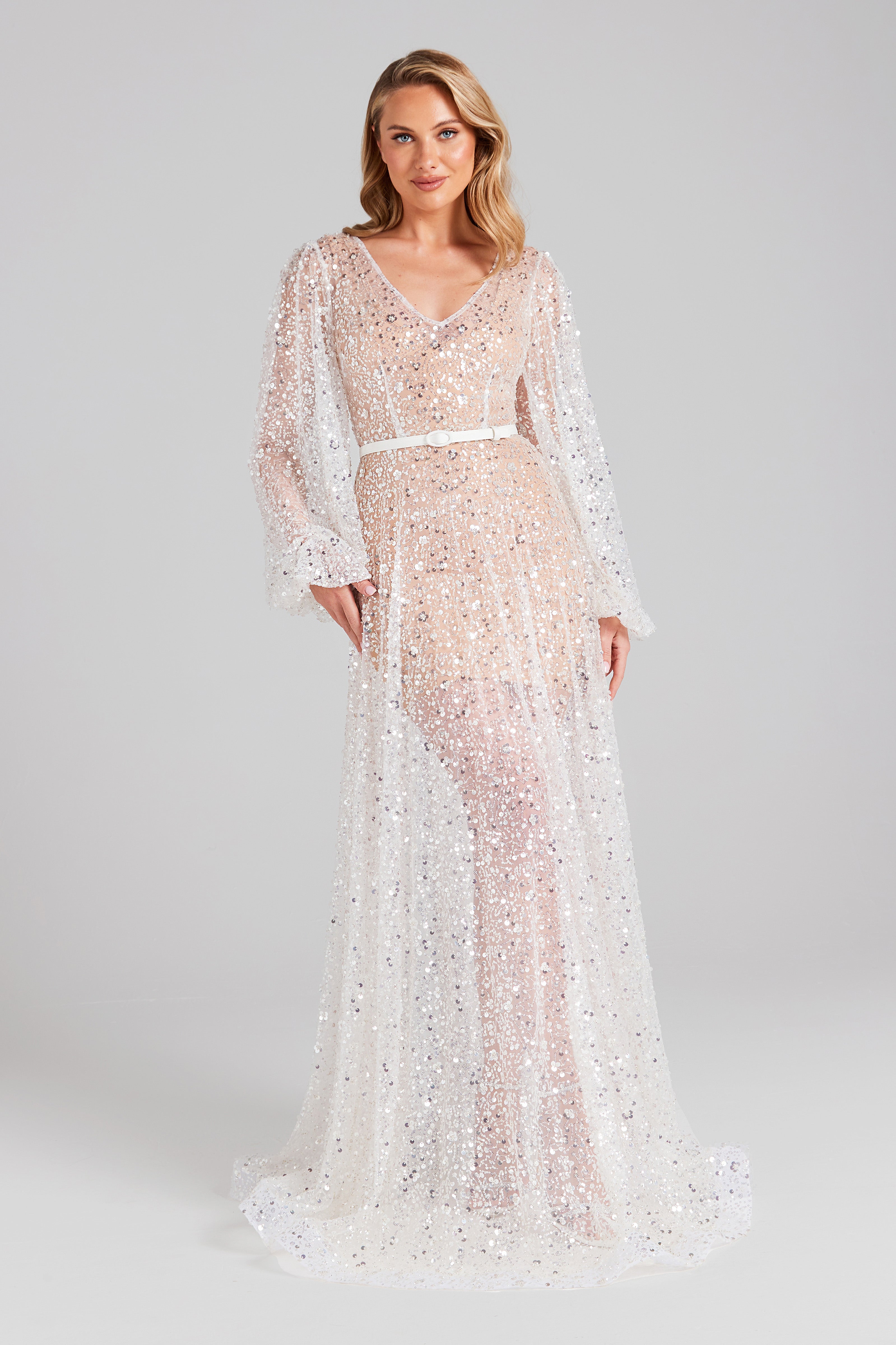 Elegant White Maxi Dress by Cassandra