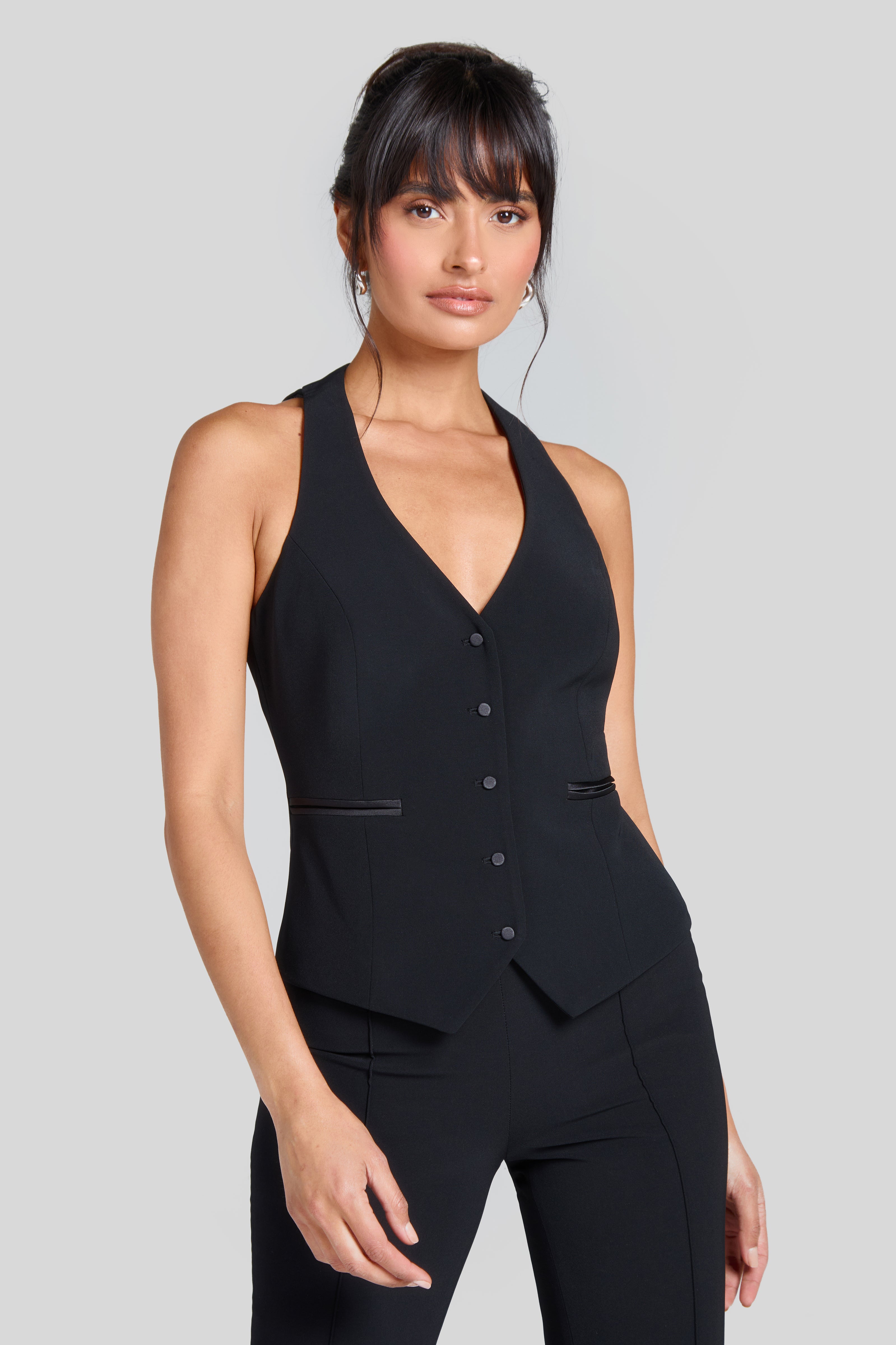 Leni Black Vest for Women - Stylish Waistcoat