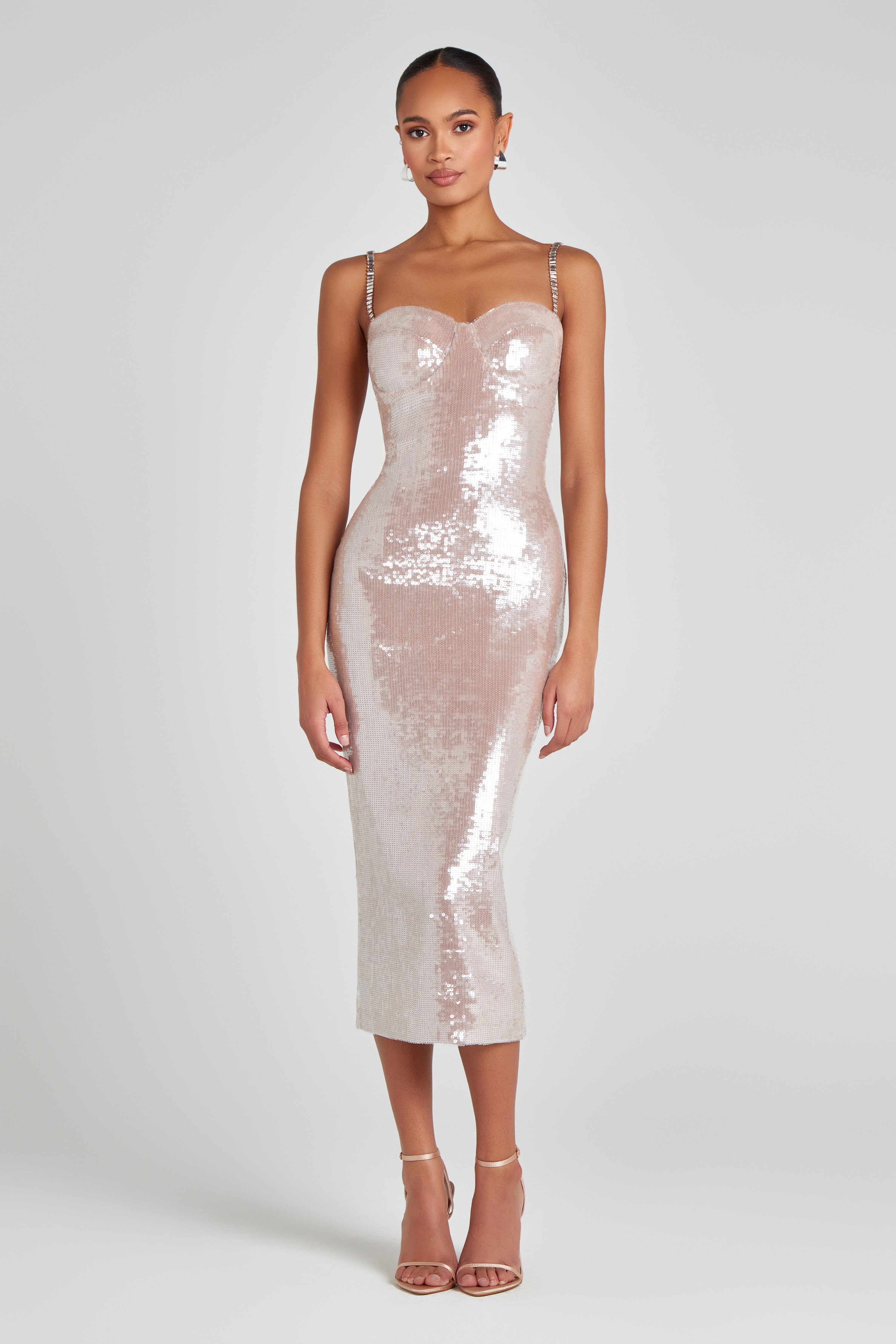 Elegant Nina Champagne Evening Dress