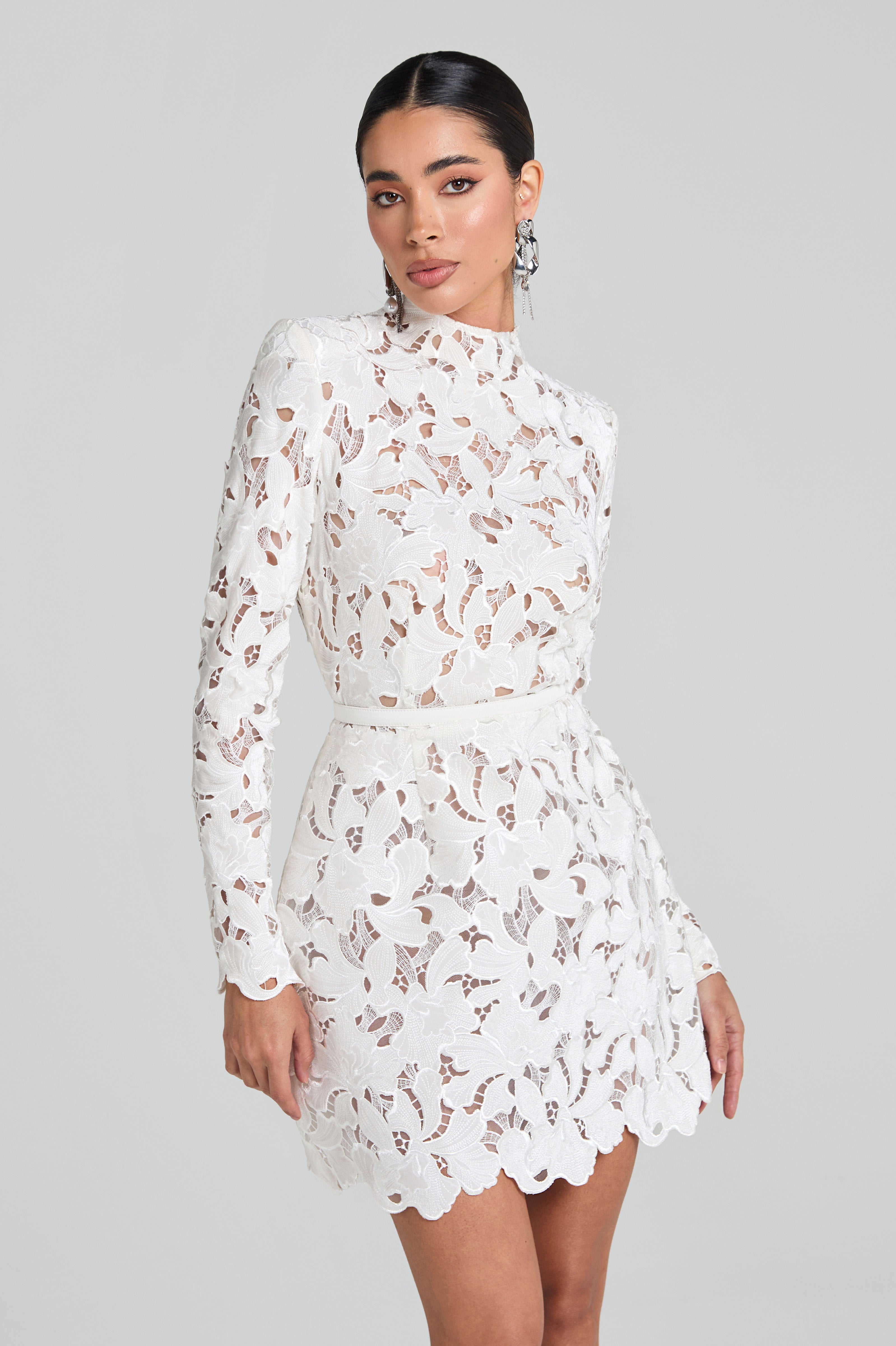 Elegant White Dress by Lydia for Special Occasions