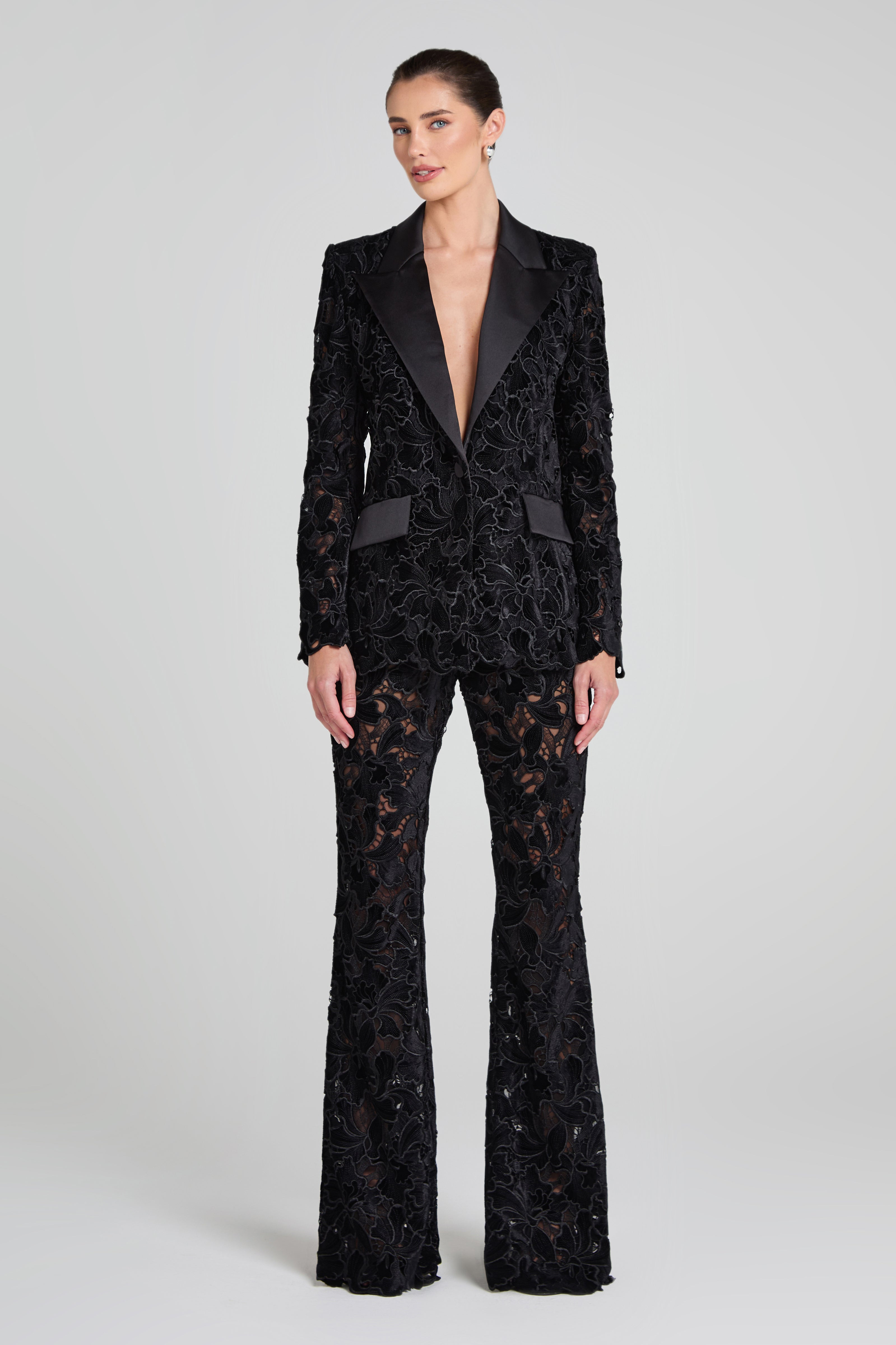Valia Slim Fit Black Dress Pants